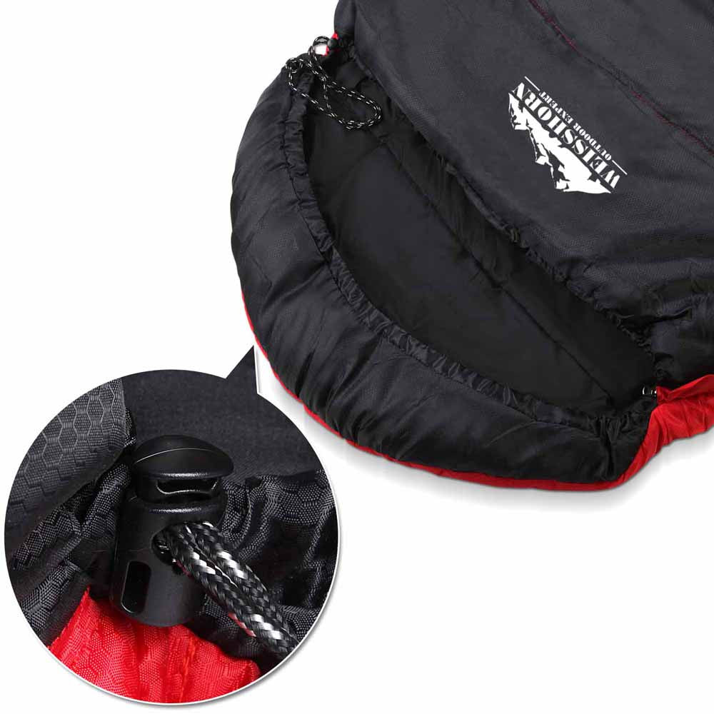 Camping Envelope Sleeping Bag Single Red Black