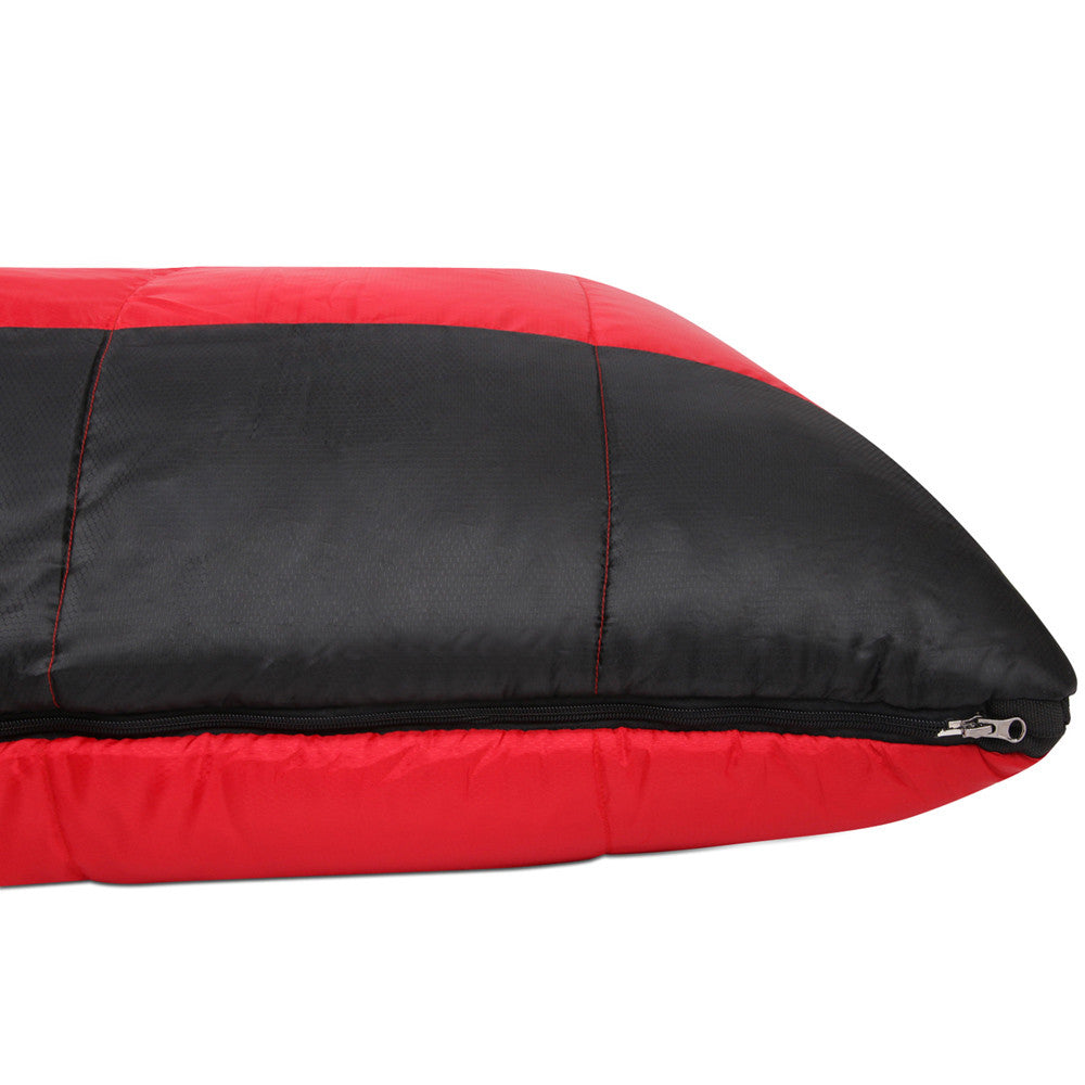 Camping Envelope Sleeping Bag Single Red Black