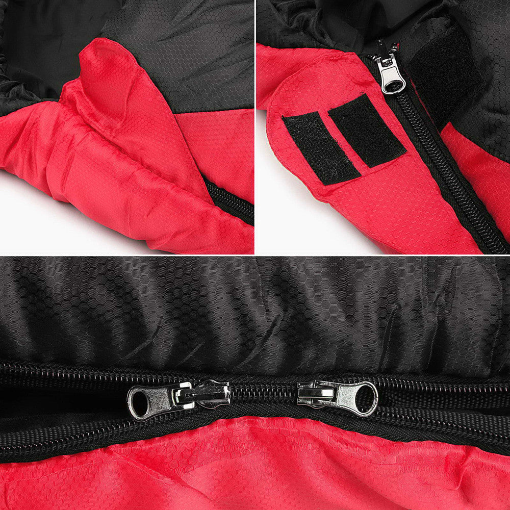 Camping Envelope Sleeping Bag Single Red Black