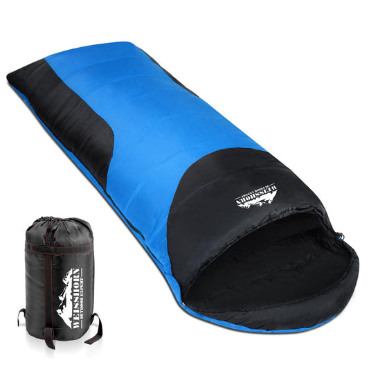 Camping Envelope Sleeping Bag Single Blue Black