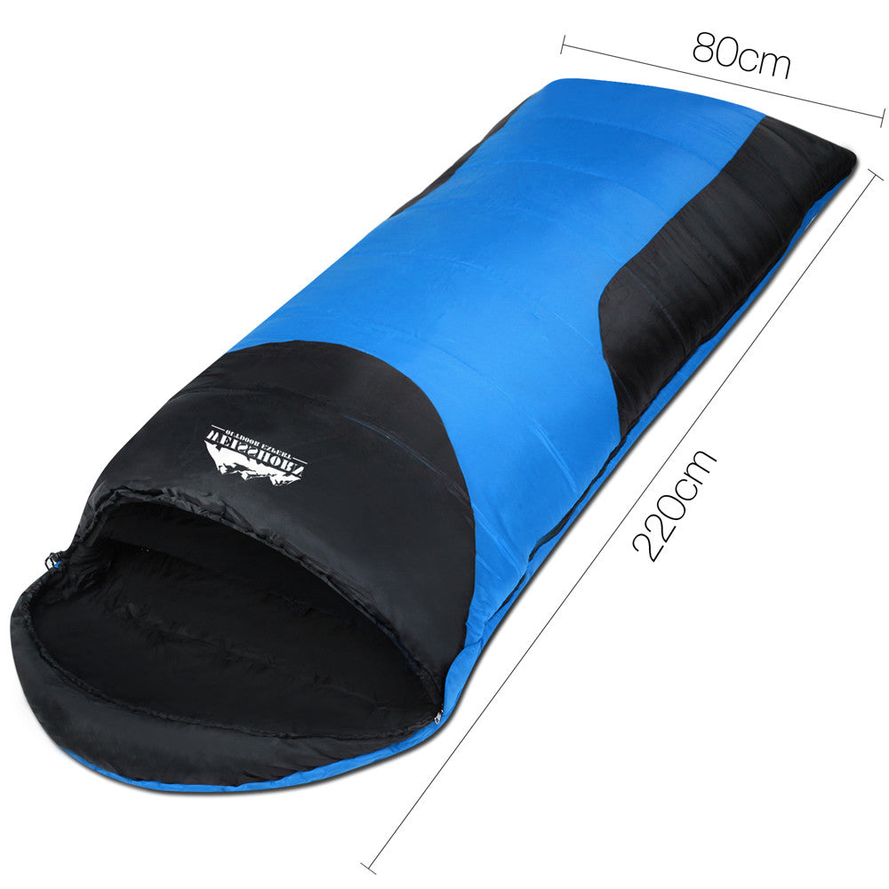 Camping Envelope Sleeping Bag Single Blue Black