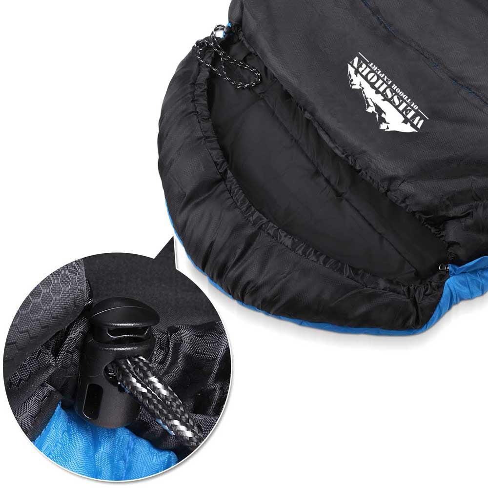 Camping Envelope Sleeping Bag Single Blue Black