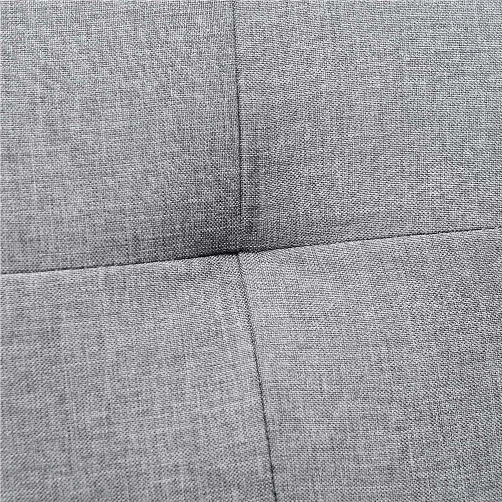 3 Seater Linen Fabric Sofa Bed w/ 2 Cup Holder Grey