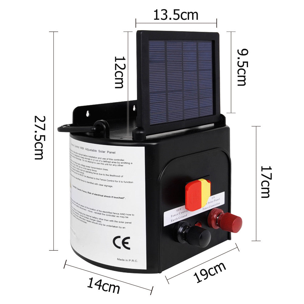 3km Solar Power Electric Fence Energiser Charger