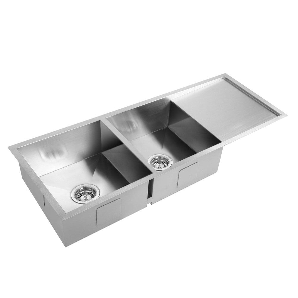 Stainless Steel Kitchen/Laundry Sink w/ Strainer Waste 1114 x 450mm