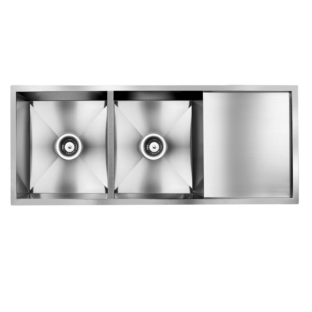 Stainless Steel Kitchen/Laundry Sink w/ Strainer Waste 1114 x 450mm