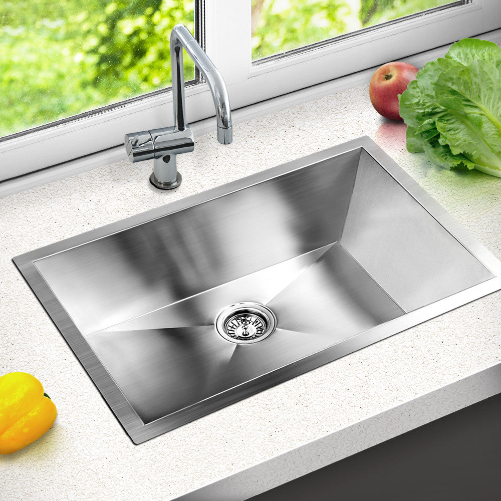 Stainless Steel Kitchen Laundry Sink with Strainer Waste 450 x 300mm