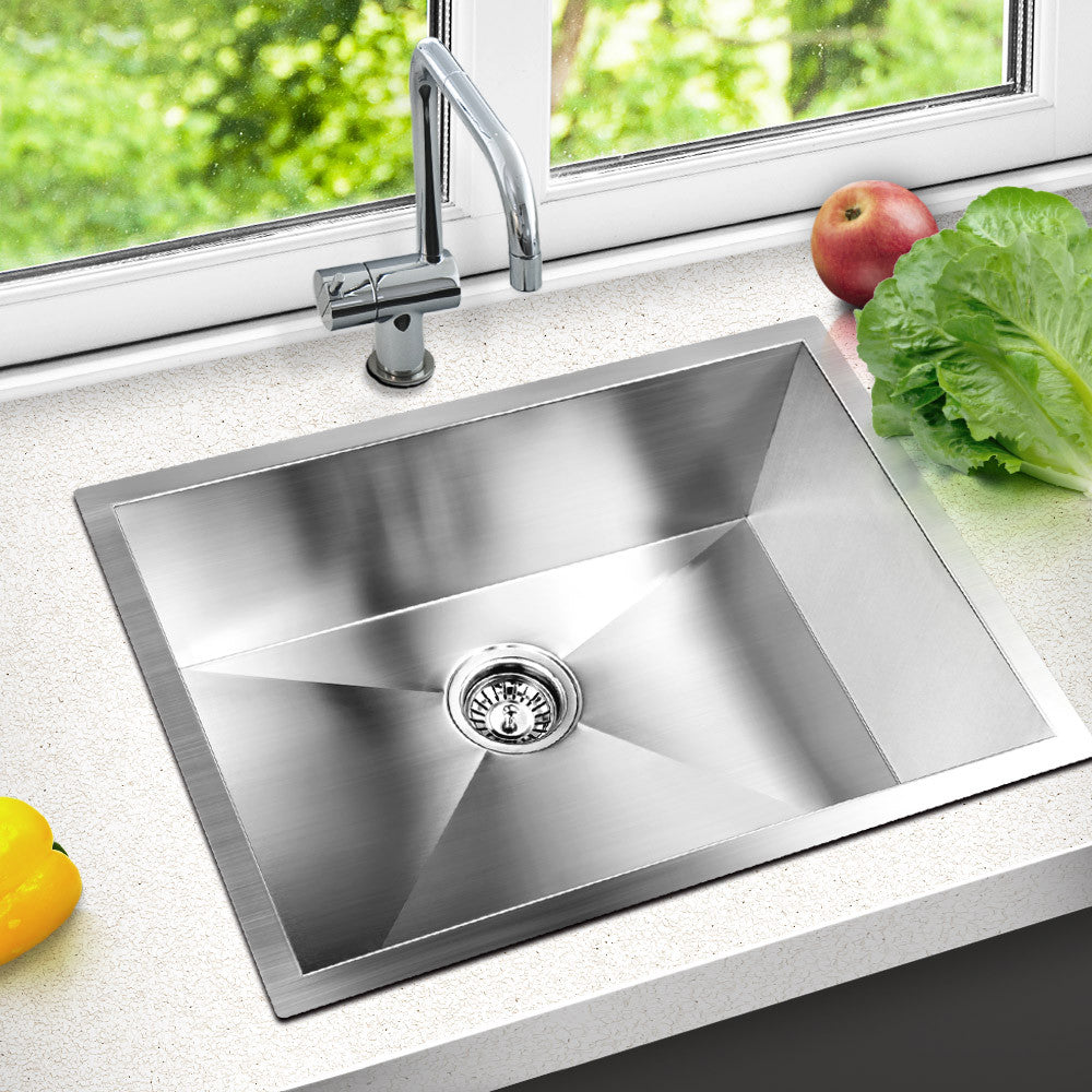 Stainless Steel Kitchen/Laundry Sink with Waste Strainer 600 x 450 mm