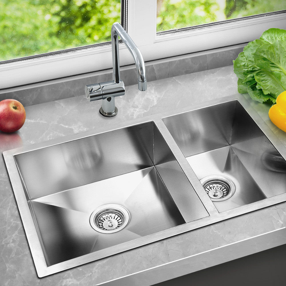 Stainless Steel Kitchen/Laundry Sink w/ Strainer Waste 715x450mm