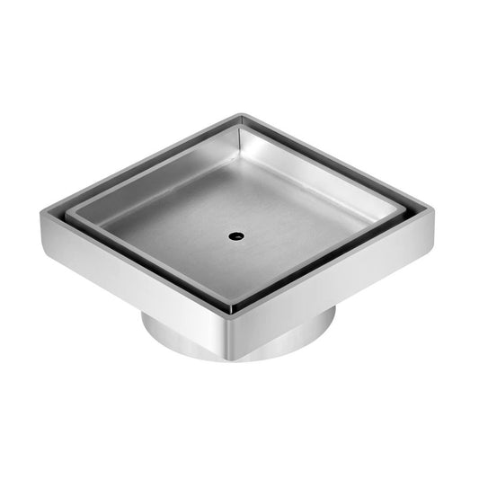 Square Stainless Steel Shower Grate Drain Floor Bathroom 75mm Depth