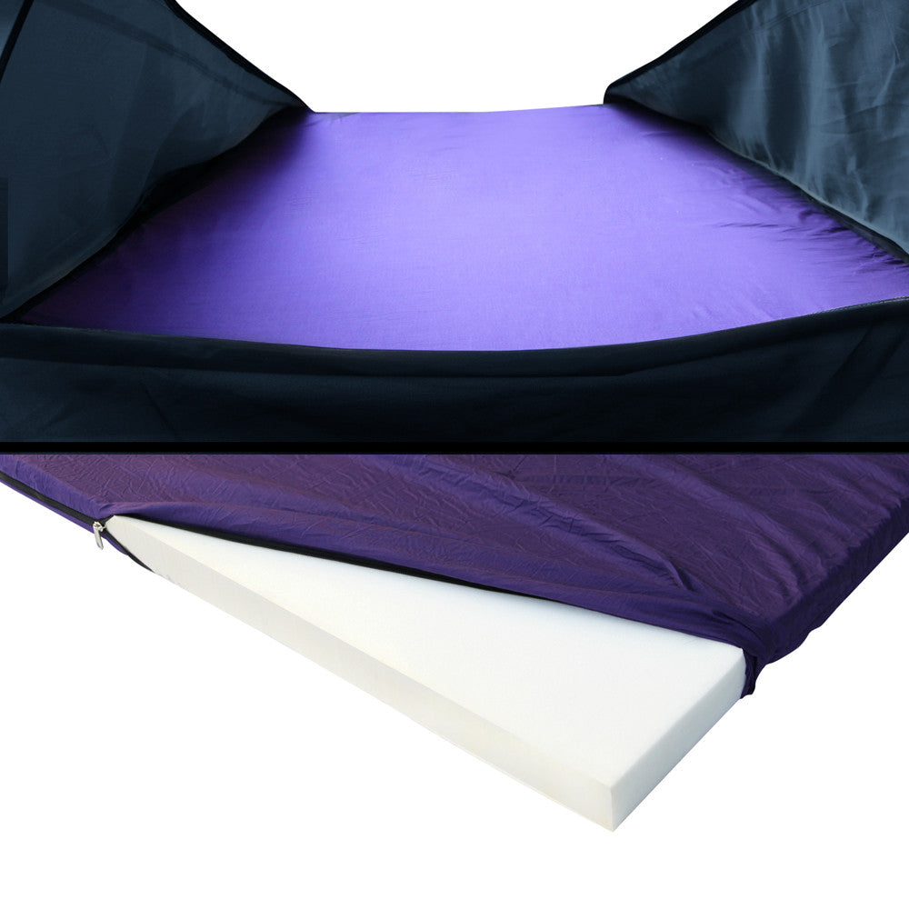 Double Canvas Camping Swag Tent Navy w/ Air Pillow