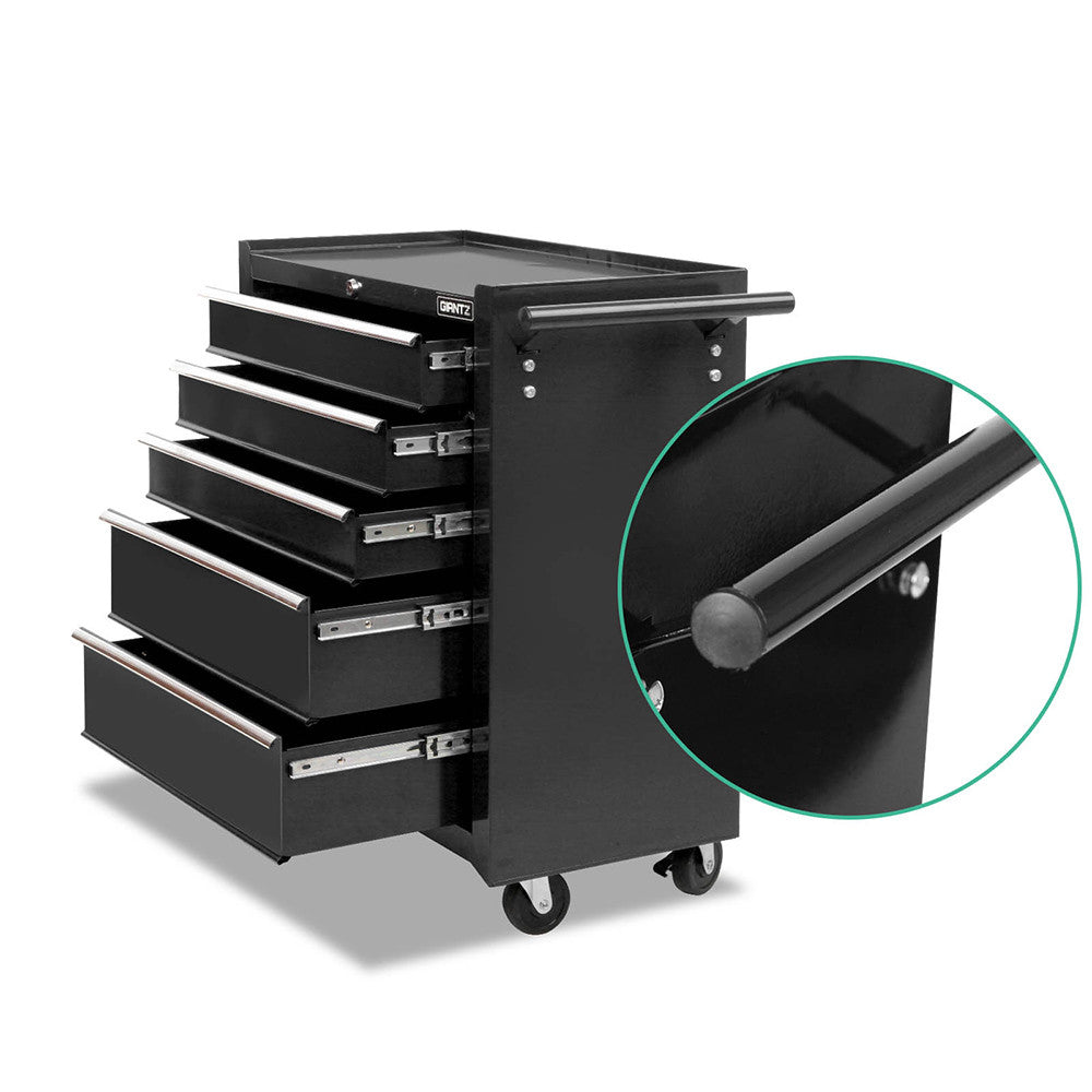 5 Drawers Roller Toolbox Cabinet  Black