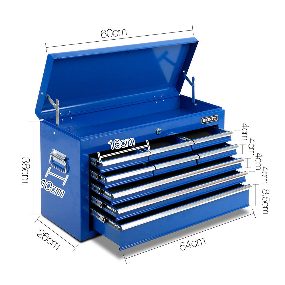 9 Drawers Tool Box Chest Blue