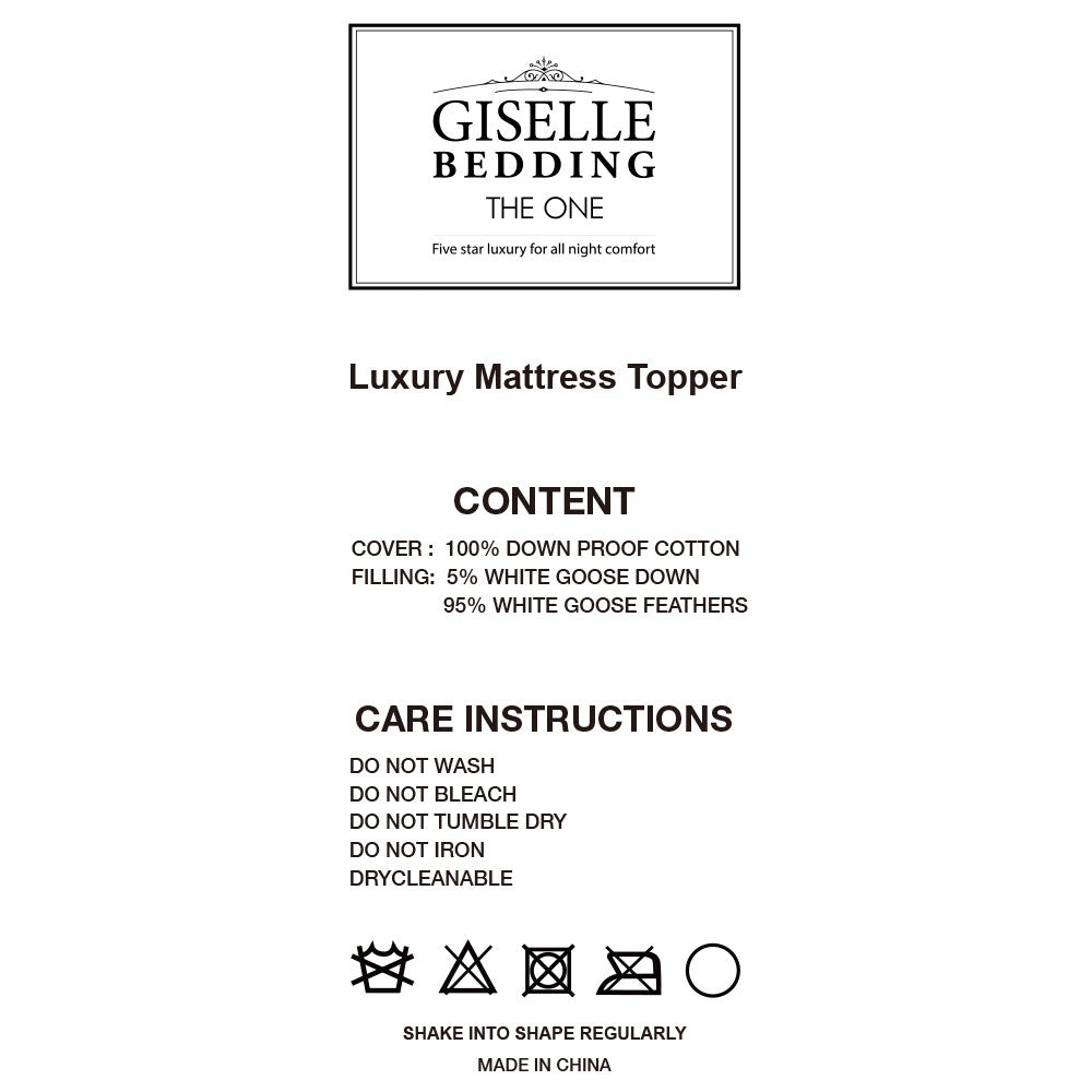 Goose Down & Feather Mattress Topper - King  Single