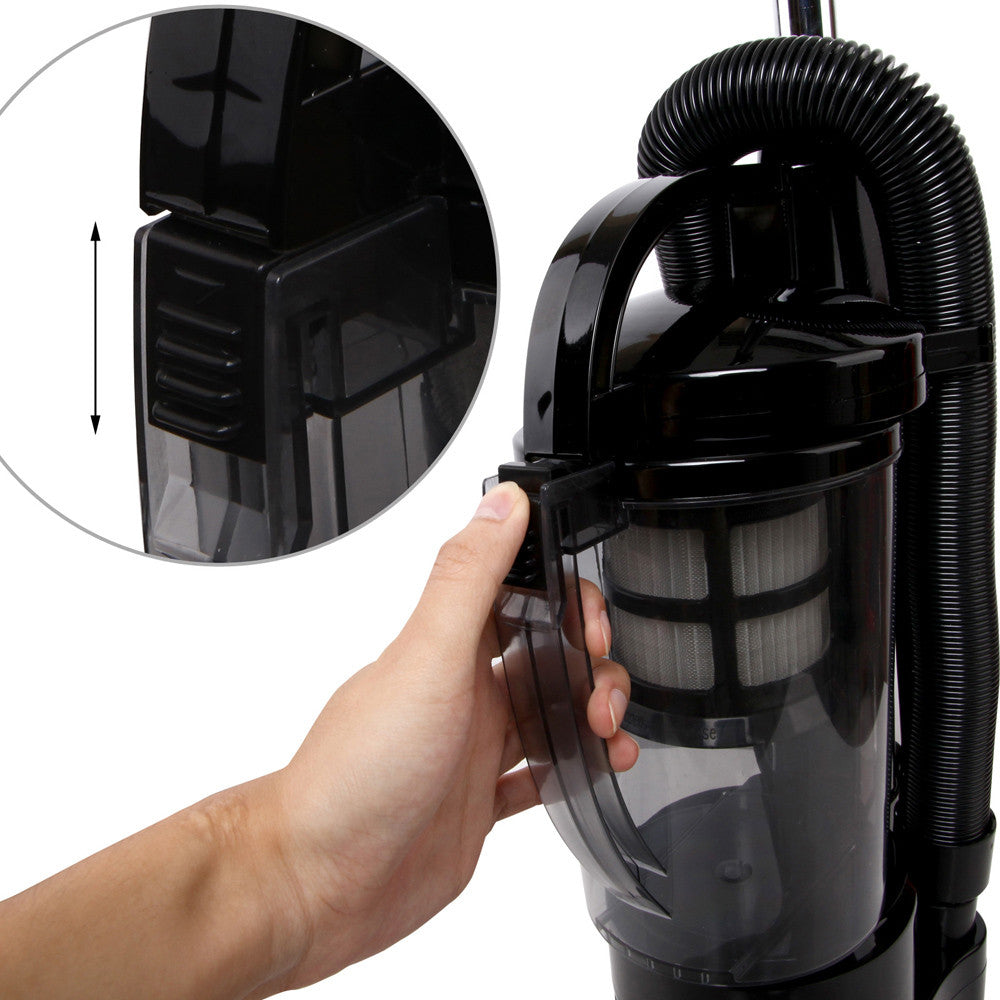 Upright Cyclonic Vacuum Cleaner Bagless HEPA Filter Black