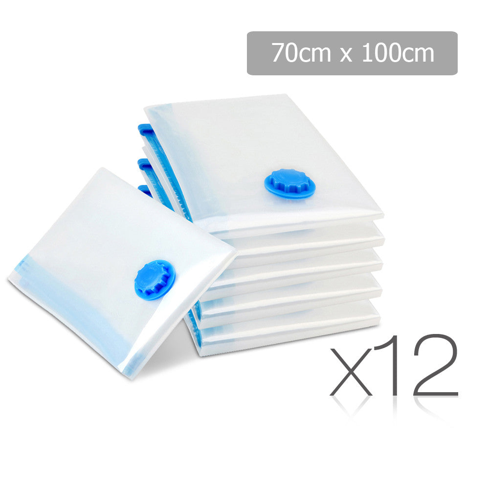 Set of 12 Vacuum Storage Bags 70 x 100cm