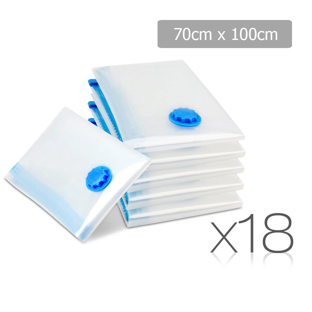 Set of 18 Vacuum Storage Bags 70 x 100cm