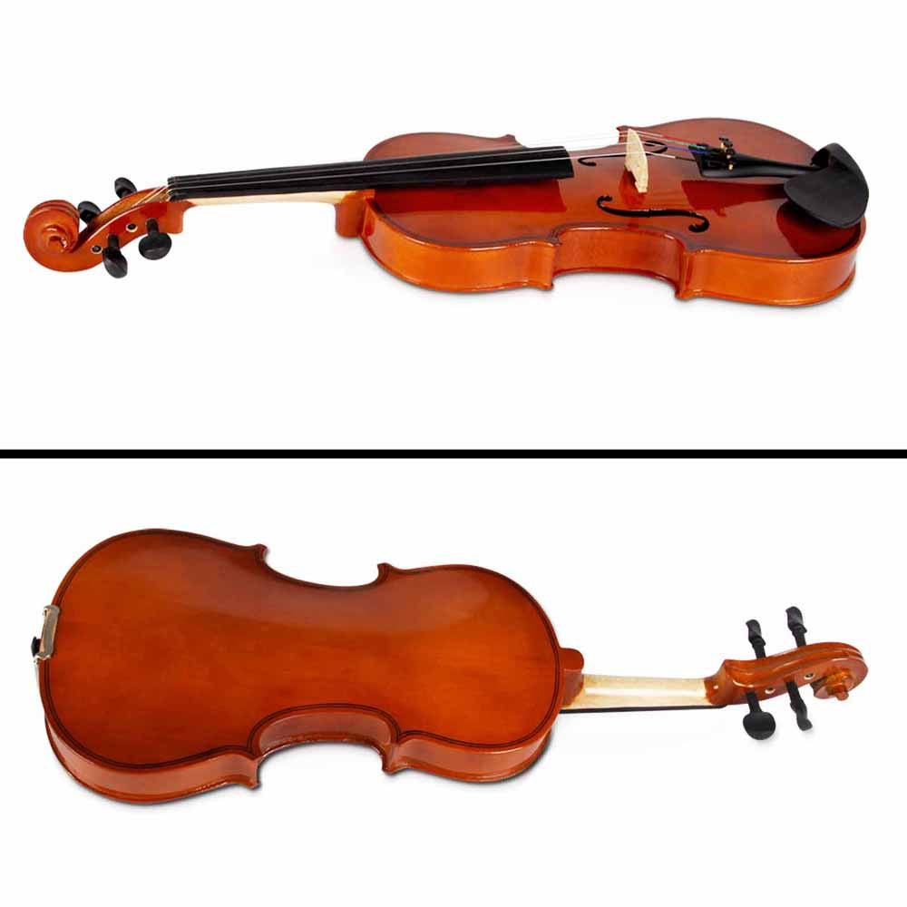 Full Size 4/4 Natural Wooden Beginner Violin Set Brown