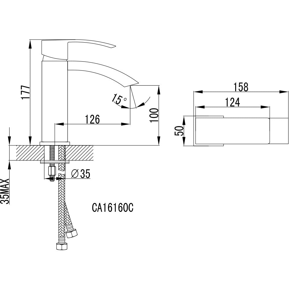 Single Lever Lavatory Faucet Kitchen Laundry Basin Sink Mixer Tap Swivel