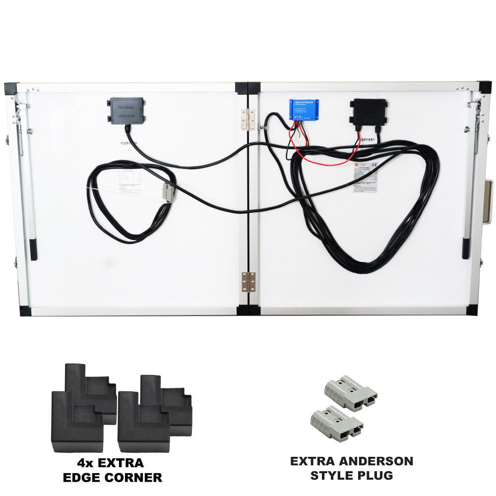 12V 160W Solar Folding Panel Kit Caravan Boat Camping Power Mono Charging