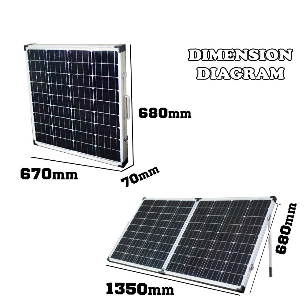 12V 160W Solar Folding Panel Kit Caravan Boat Camping Power Mono Charging