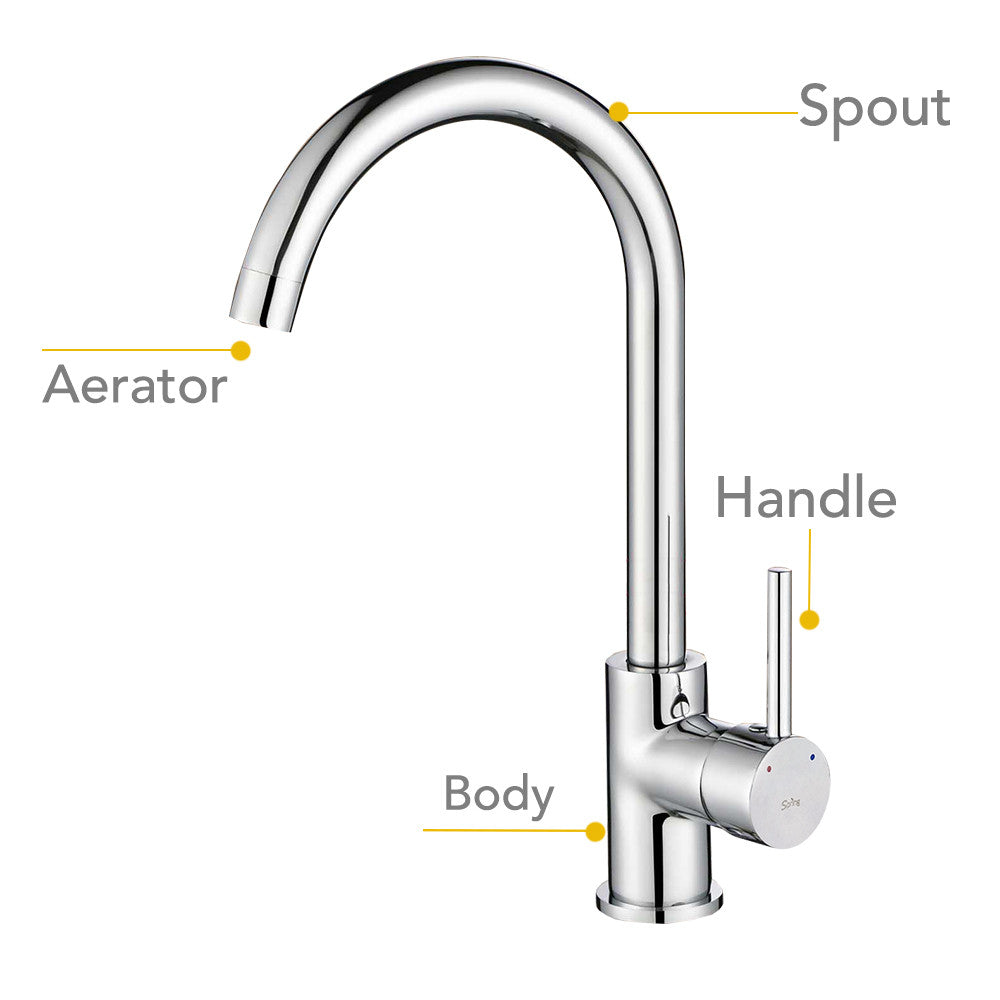 Kitchen Laundry Faucet Basin Sink Mixer Tap Swivel Gooseneck Spout Swivel