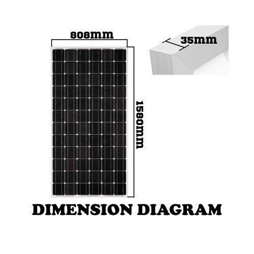 12V 200W Solar Panel Kit Home Generator Caravan Camping Power Mono Charging PWM