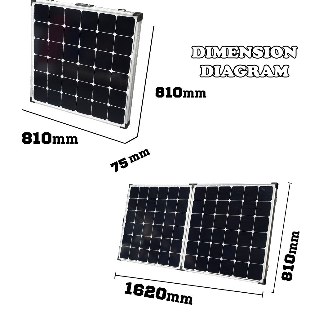 12V 250W Folding Solar Panel Kit Caravan Boat Camping Power Mono Charging Home