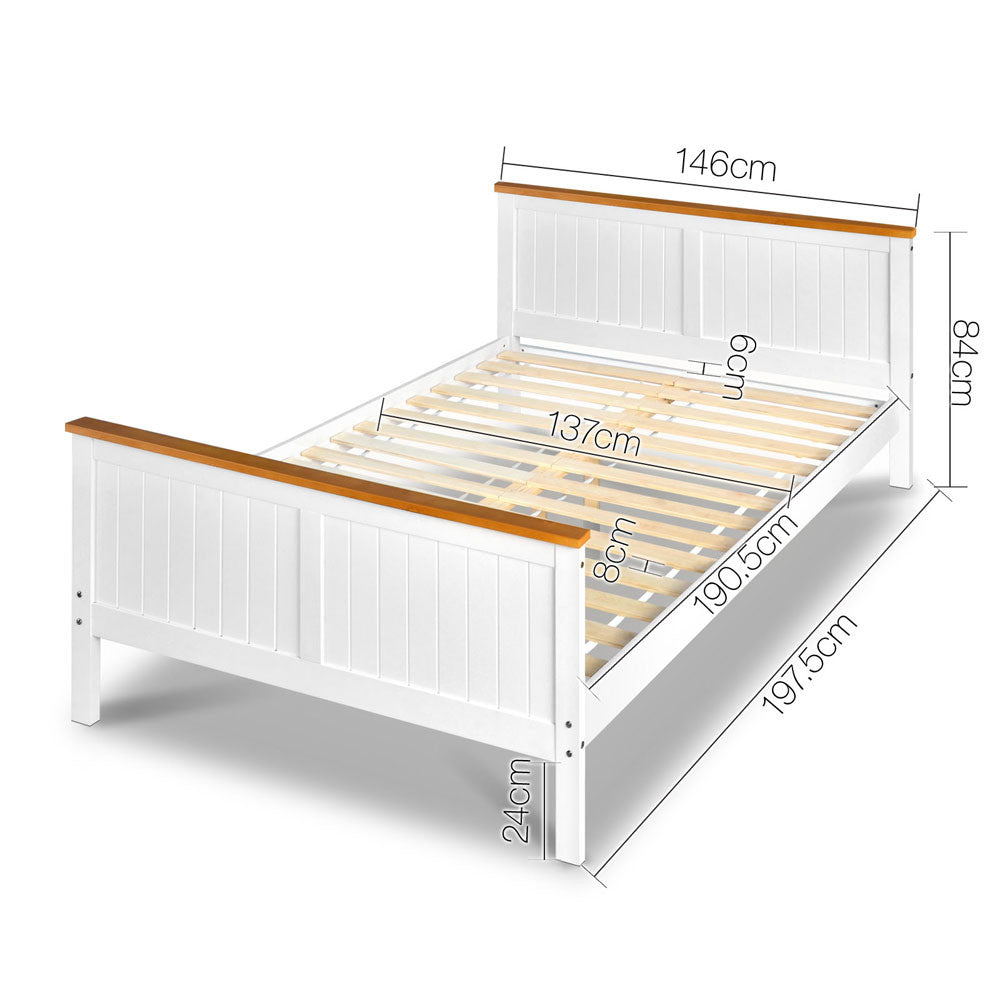 Pine Wood Double Bed Frame