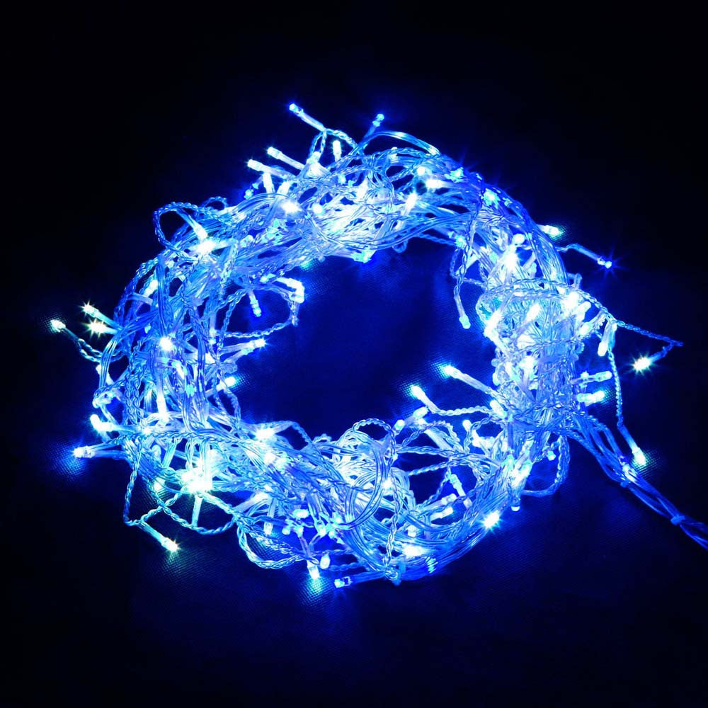 800 LED Christmas Icicle Lights Blue White