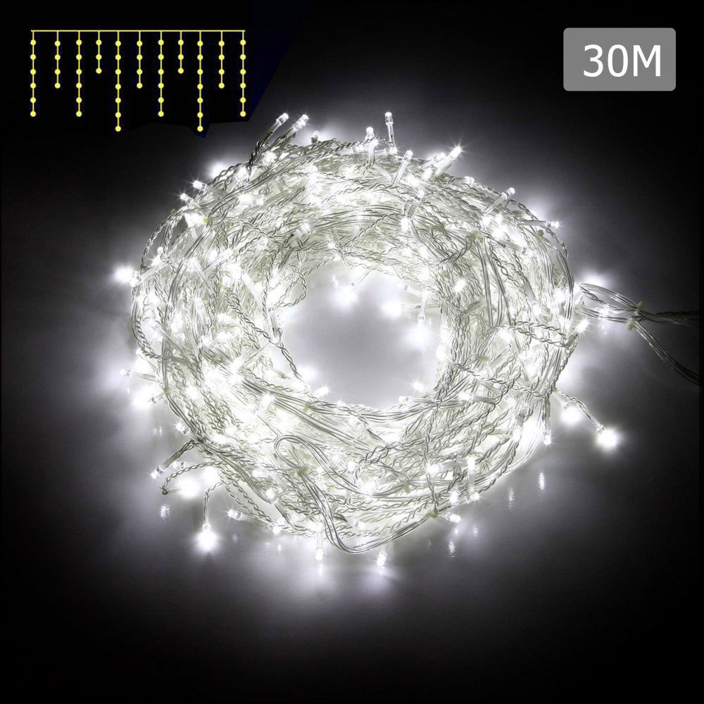 800 LED Christmas Icicle Lights White